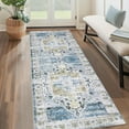 thumbnail image 1 of Garvee 2'x6' Kitchen Runner Rug Non-Slip Hallway Bedroom Rug Vintage Floral Distressed Rug for Laundry Room, Blue, 1 of 7
