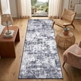 thumbnail image 1 of Garvee 2'x6' Modern Abstract Runner Rug Neutral Vintage Carpet, Washable Rug Non Slip Indoor Floor Mat for Hallway Bedroom Kitchen, Dark Gray, 1 of 5