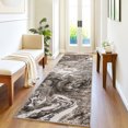 thumbnail image 1 of Garvee 2'x6' Modern Abstract Runner Rug Washable Rug with Non Slip Backing, Low Pile Stain Resistant Indoor Carpet for Hallway Bedroom Kitchen, Brown, 1 of 7