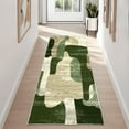 thumbnail image 1 of Garvee 2'x6' Modern Abstract Runner Rug Washable Rugs, Non-Slip Contemporary Accent Rugs Soft Low Pile Indoor Carpet for Hallway Bedroom Home Decor, Green, 1 of 8