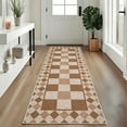 thumbnail image 1 of Garvee 2'x6' Modern Checkered Runner Rugs Washable Rugs, Non-Slip Geometric Rug Non-Shedding Ultra-Thin Neutral Indoor Outdoor Carpet for Hallway Bedroom Kitchen, Multicolor, 1 of 8