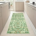 thumbnail image 1 of Garvee 2'x6' Modern Floral Print Runner Rug Boho Rugs, Non-Slip Washable Rug Stain Resistant Low Pile Indoor Carpet for Hallway Bedroom Home Decor, Green, 1 of 8