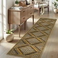 thumbnail image 1 of Garvee 2'x6' Modern Geometric Runner Rug Washable Rug, Non Slip Non Shedding Carpet Low Pile Indoor Floor Mats for Hallway Bedroom Kitchen, Yellow, 1 of 6