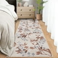 thumbnail image 1 of Garvee 2'x6' Modern Runner Rug Washable Floral Accent Carpet with Non-Slip Backing, Stain-Resistant Soft Rugs Low Pile Floor Mats, Botanical Print Rug for for Entryway, Hallway, Kitchen, Beige, 1 of 9
