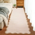 thumbnail image 1 of Garvee 2'x6' Modern Scalloped Runner Rug Washable Rug with Non Slip Backing, Neutral Farmhouse Soft Low Pile Carpet for Hallway Bedroom Home Office, Beige, 1 of 8