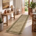 thumbnail image 1 of Garvee 2'x6' Modern Solid Runner Rug Washable Line Edge Carpet, Non-Slip Low Pile Indoor Rug for Hallway Bedroom Kitchen, Brown Coffee, 1 of 7