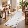 thumbnail image 1 of Garvee 2'x6' Modern Solid Runner Rug Washable Line Edge Carpet, Non-Slip Low Pile Indoor Rug for Hallway Bedroom Kitchen, Gray, 1 of 7