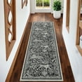thumbnail image 1 of Garvee 2'x6' Print Runner Rug, Modern Washable Living Room Rug, Non Slip Non-Shedding Botanical Floor Carpet, Soft Stain Resistant Indoor Rug for Bedroom Hallway Kitchen,Black, 1 of 8