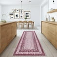 thumbnail image 1 of Garvee 2'x6' Runner Rug Braided Print Runner Rug Machine Washable Non Slip Bedroom Runner Rugs for Kitchen Hallway Laundry Room, Pink, 1 of 7