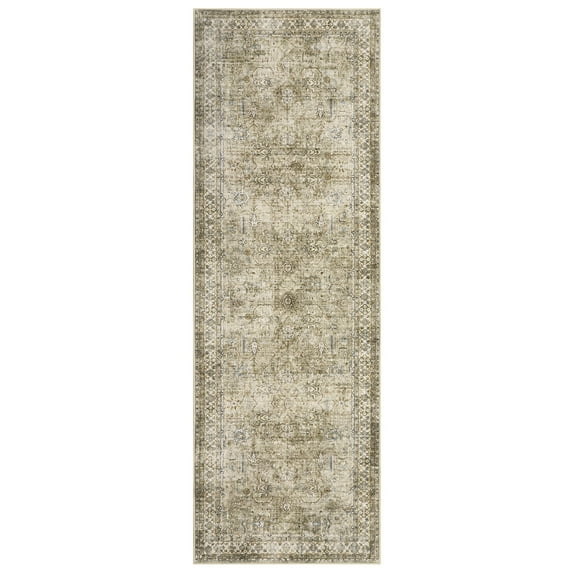 Garvee 2'x6' Runner Rug Floral Distressed Long Runners Vintage Oriental Runners Indoor Non-Slip Bedsides Rug Runner for Laundry Room, Antique