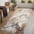 thumbnail image 1 of Garvee 2'x6' Runner Rug Modern Abstract Rug Washable Non-Slip Bedroom Rugs for Kitchen Hallway, Brown, 1 of 1