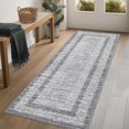 thumbnail image 1 of Garvee 2'x6' Runner Rug Modern Geometric Bordered Rug Runners Non-Slip Bedroom Rugs for Laundry Room Kitchen, Gray, 1 of 7