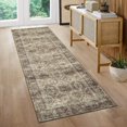 thumbnail image 1 of Garvee 2'x6' Runner Rug Vintage Rug Geometric Floral Print Rug Non Slip Indoor Bedroom Rug for Kitchen Hallway, Brown, 1 of 7