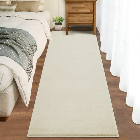 Garvee 2'x6' Runner Rugs Ultra Soft Area Rug, Washable Fluffy Area Rug Non Slip Rug for Hallway Kitchen Entryway, Off-White