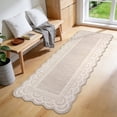 thumbnail image 1 of Garvee 2'x6' Scalloped Runner Rug Modern Lace Edge Carpet, Washable Solid Rug Non-Slip Low Pile Indoor Mats for Hallway Bedroom Kitchen, Beige, 1 of 9
