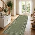 thumbnail image 1 of Garvee 2'x6' Scalloped Washable Runner Rug Solid Border Carpet with Non Slip Backing, Soft Low Pile Rug for Hallway Bedroom Kitchen, Green, 1 of 9