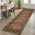 thumbnail image 1 of Garvee 2'x6' Vintage Floral Runner Rugs Oriental Carpet, Washable Rug Non Slip Stain Resistant Rug Low Pile Indoor Mats for Hallway Bedroom Kitchen, Brown, 1 of 7