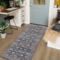 thumbnail image 1 of Garvee 2'x6' Vintage Runner Rugs, Machine Washable Indoor Rug Non-Slip Carpets for Hallway Kitchen Entryway Bedroom Farmhouse, Low Pile Traditional Distressed Rugs, Dark Blue, 1 of 9