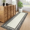 thumbnail image 1 of Garvee 2'x6' Washable Kitchen Runner Rug Modern Bordered Rug Non-Slip Bedroom Runners Rug for Hallway Laundry Room, Brown, 1 of 8