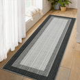 thumbnail image 1 of Garvee 2'x6' Washable Runner Rug Modern Bordered Rug Non-Slip Bedroom Runners Rug for Dorm Laundry Room, Black Gray, 1 of 1
