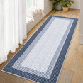 thumbnail image 1 of Garvee 2'x6' Washable Runner Rug Modern Bordered Rug Non-Slip Bedroom Runners Rug for Dorm Laundry Room, Blue, 1 of 1
