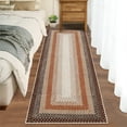 thumbnail image 1 of Garvee 2'x8' Braided Print Runner Rugs, Machine Washable Soft Runner Rug for Entryway Bedroom Hallway Kitchen, Brown and Orange, 1 of 9