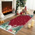 thumbnail image 1 of Garvee 2'x8' Christmas Rug Tree Snowflake Runner Rugs for Livine Room, Non Slip Washable Xmas Rug Low Pile Stain Resistant Carpet for Bedroom Holiday Decor, Red, 1 of 8