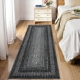thumbnail image 1 of Garvee 2'x8' Printed Braided Runner Rugs Farmhouse Bordered Carpet, Machine Washable Indoor Area Rug Non-Slip Low Pile Rugs for Hallway Bedroom Kitchen Entryway, Black, 1 of 9
