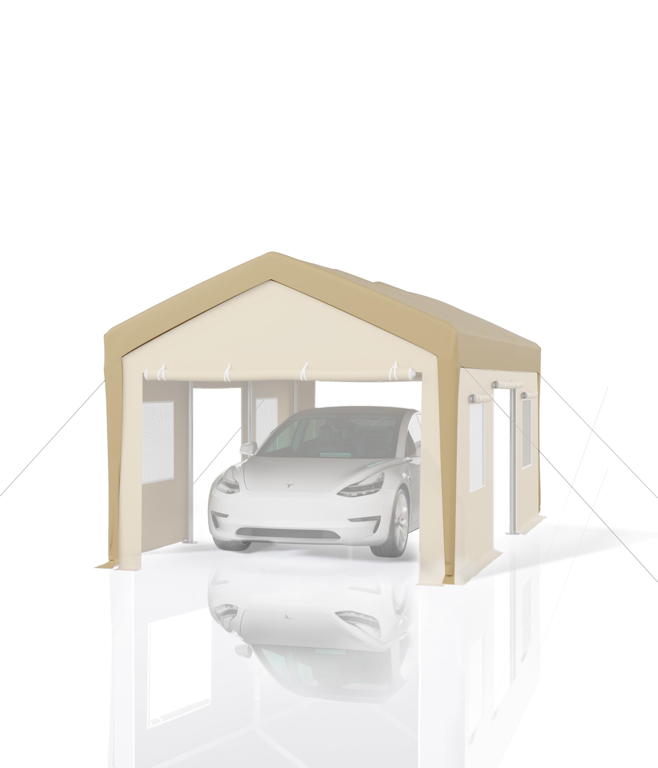 Garvee 20'x 13'x 11' Windproof Carport Top Replacement Cover, Heavy-Duty, Yellow