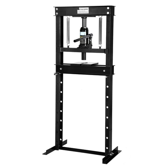 Garvee 20T Hydraulic Shop Press, H-Frame Floor Press w/ 7-Position Table, 2 Moveable Press Plates, All Black