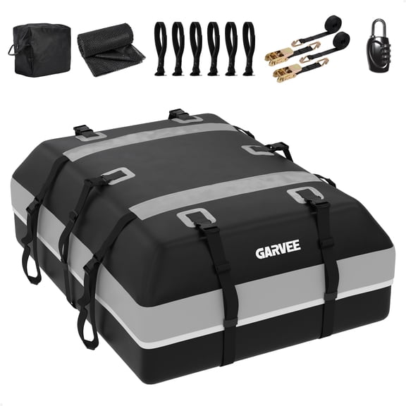 Garvee 21 Cu ft Car Rooftop Cargo Carrier Bag with Safety Hooks, Anti-Slip Mat, Lock for Cars & SUVs