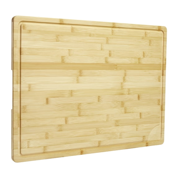 Garvee 24"x18" Bamboo Cutting Board for Kitchen, Extra Large Wood Cutting Board with Deep Juice Groove & Handle, Heavy Duty Chopping Block for Meat, Vegetables & Fruit
