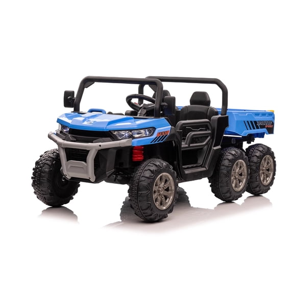 Garvee 24V Ride On Dump Truck for Kids - 4x75W Motors, 110 Lb Capacity, 5 MPH, Blue