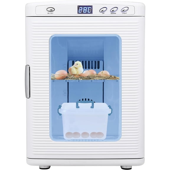 Garvee 25L Reptile Incubator for Hatching Eggs - Portable Scientific Laboratory Incubator, Temperature Controlled 10°C-60°C for Small Reptiles, Cooling and Heating Digital Incubator, 12V/110V White