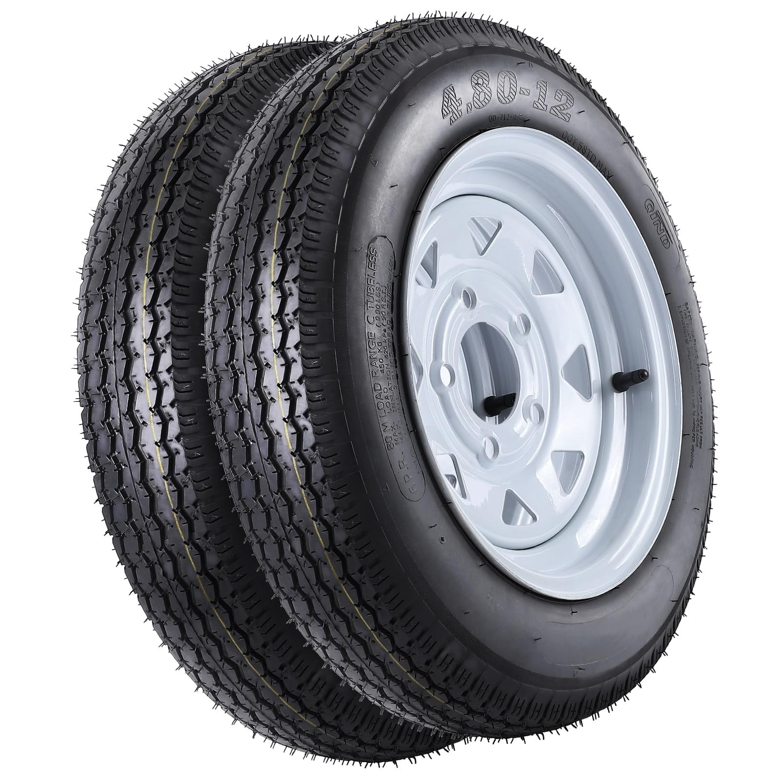 Garvee Heavy Duty 2pcs 4.8012 Trailer Tires with 12