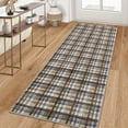 thumbnail image 1 of Garvee 2x6 Geometric Striped Runner Rug, Machine Washable Plaid Rugs With Non-Slip Backing Low Pile Stain Resistant Indoor Carpet for Hallway Kitchen Entryway Bathroom, Camel, 1 of 8