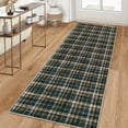 thumbnail image 1 of Garvee 2x6 Geometric Striped Runner Rug, Machine Washable Plaid Rugs With Non-Slip Backing Low Pile Stain Resistant Indoor Carpet for Hallway Kitchen Entryway Bathroom, Black Brown, 1 of 8