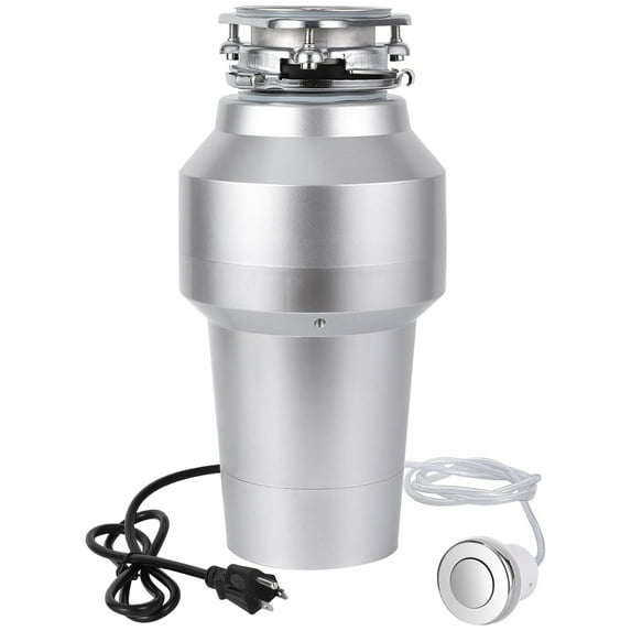 Garvee 3/4 HP Garbage Disposal, 4200 RPM Sink Garbage Disposal with Air Switch for Kitchen, Silver
