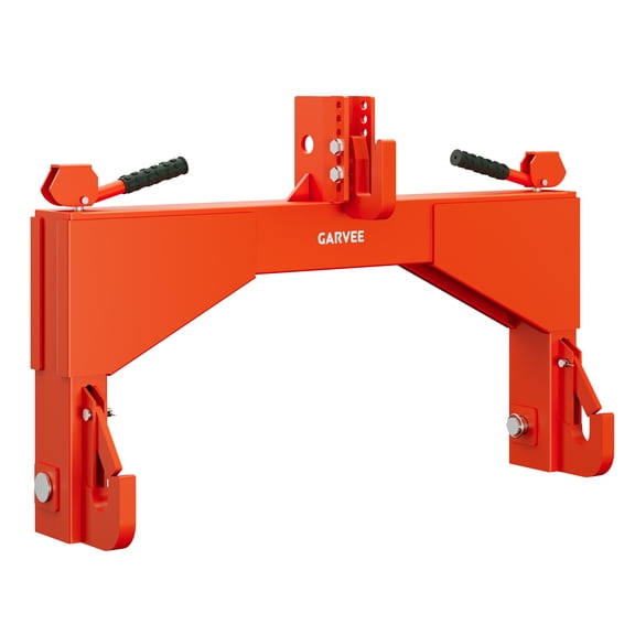 Garvee 3-Point Quick Hitch for Category 2 Tractors with Bushing, 2" Receivers & 5-Level Adjustable Bolt, 4000 lbs, Orange