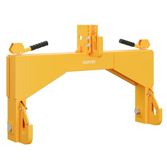 Garvee 3-Point Quick Hitch for Category 2 Tractors with Bushing, 2" Receivers & 5-Level Adjustable Bolt, 4000 lbs, Yellow