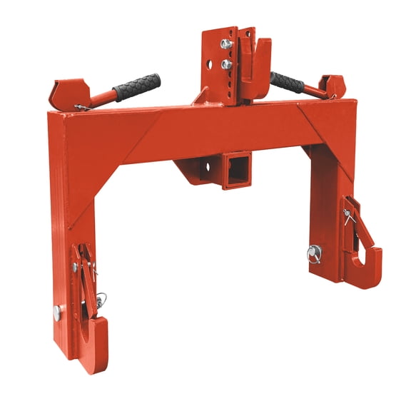 Garvee 3-Point Quick Hitch for Tractors with 2" Receiver & 5-Level Adjustable Bolts, Durable Steel Attachment for Implements Mowers Plows – Orange