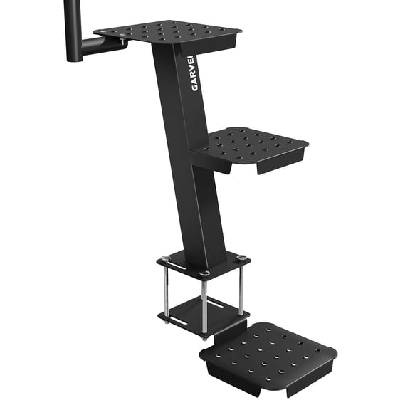 Garvee 3-Step Boat Steps for Trailer with Handle, Non-Slip Universal Boat Trailer Steps - Vertical Mount