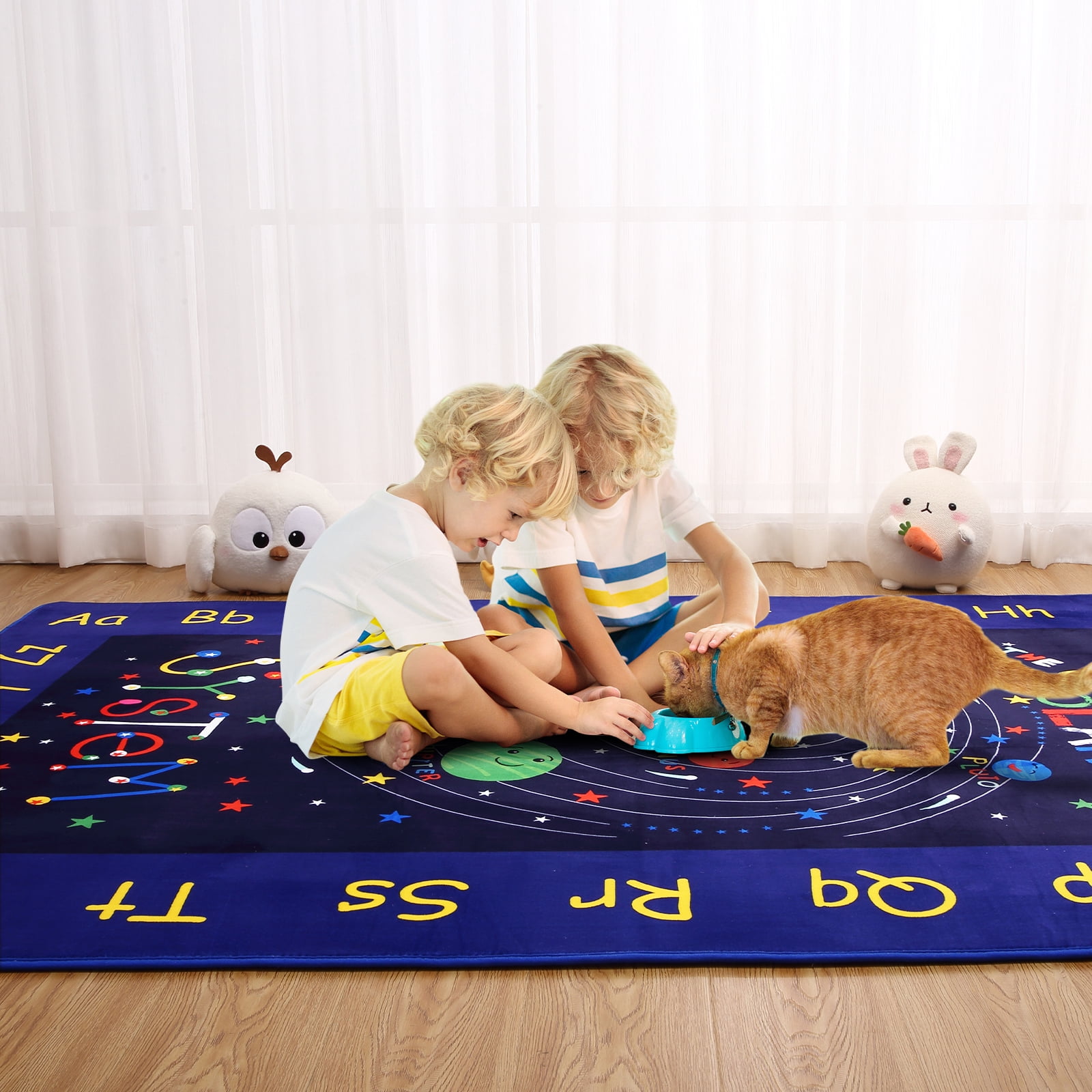 Classroom Learning Rugs Garvee 3'x5' Area Rug Outer Space Themed Rug ABC Alphabet Educational ...