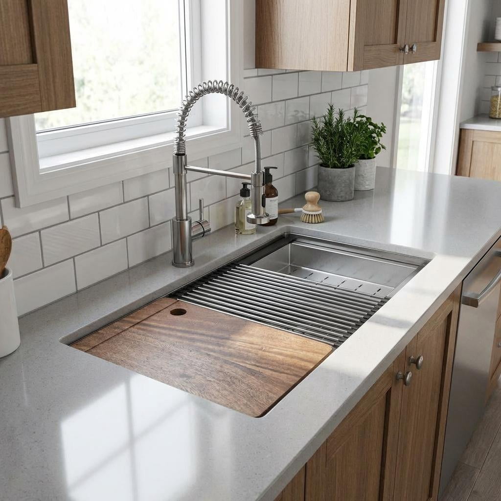 Garvee 30*18*9inch Drop-In Stainless Steel Bowl Sink, Quiet Sound-Deadening, X-Shaped Drain for Kitchen, Bar, Sliver