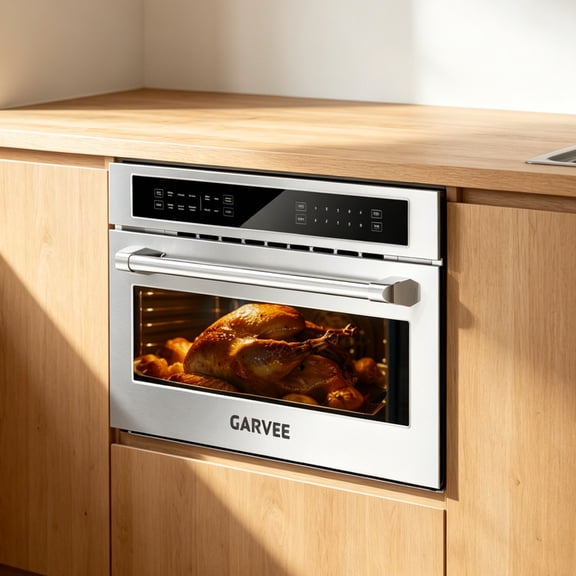 Garvee 30" Wall Oven, 1.6 Cu.ft Built-in Microwave Convection Oven with Safety Lock, Touch Control and Versatile Cooking Functions, 1700W, 120V, Silver