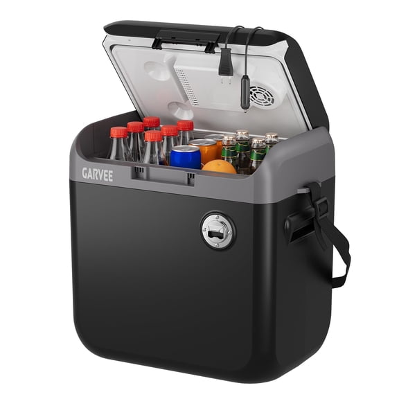 Garvee 30L Portable Thermoelectric Car Cooler and Warmer with Carry Handle and Strap, Black