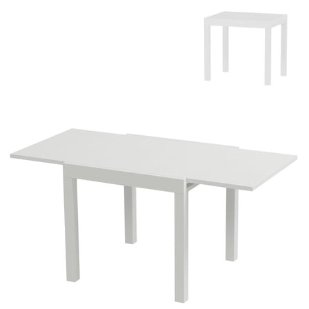 Garvee 31"-63" Extentable Aluminum Outdoor Dining Table, White, 1 Count