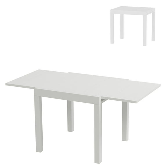 Garvee 31"-63" Extentable Aluminum Outdoor Dining Table, White, 1 Count