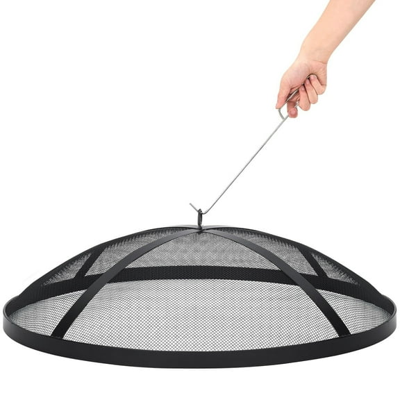 Garvee 36" Fire Pit Spark Screen, Stainless Steel Fire Screen for Outdoor Patio & Backyard Accessory, Black