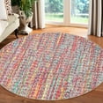 thumbnail image 1 of Garvee 4' Round Rug Machine Washable Modern Braided Printed Circle Rug Non Slip Low Pile Rug Home Decor, Multi, 1 of 7